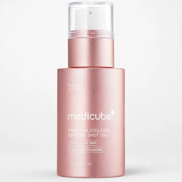 Suero facial Medicube Exosome Shot PDRN colágeno rosa 7,500 ppm